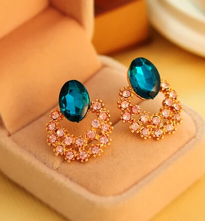 Акция корейские изысканные великолепные модные 3 вида цветов серьги-гвоздики с