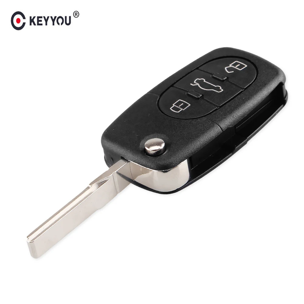 KEYYOU 3 кнопки дистанционного флип-ключа автомобиля чехол CR1616 для Фольксваген