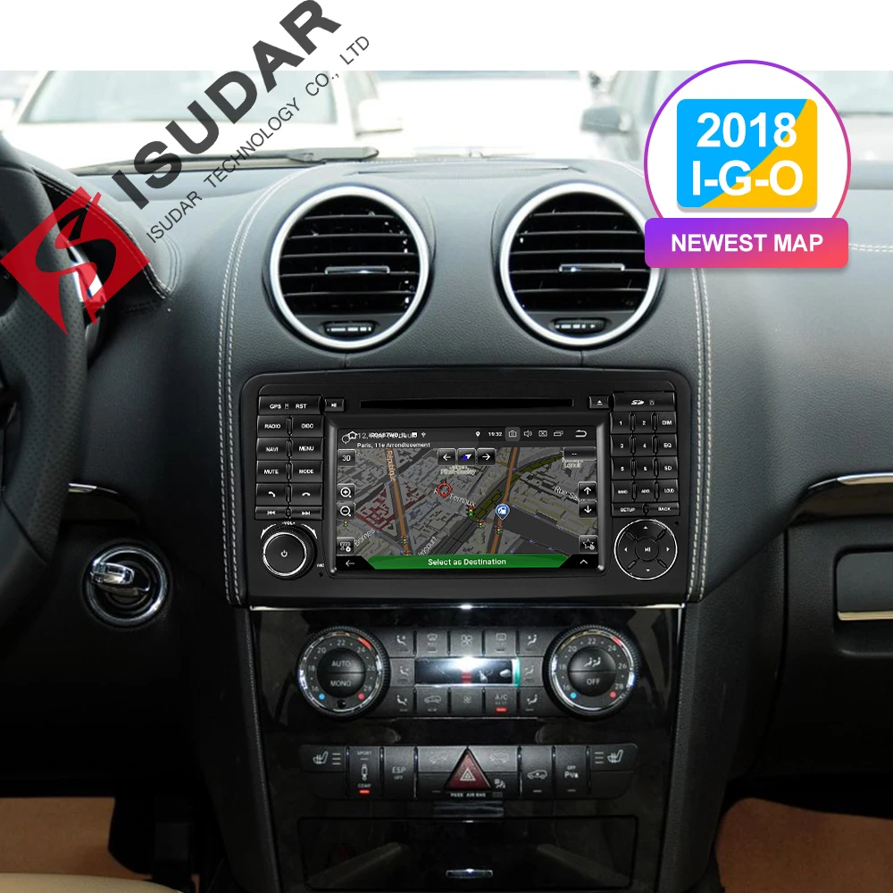 Isudar 2 Din Авто Радио Android 9 для Mercedes/Benz/ML/GL Класс W164 ML350 ML500 GL320 Автомобильный