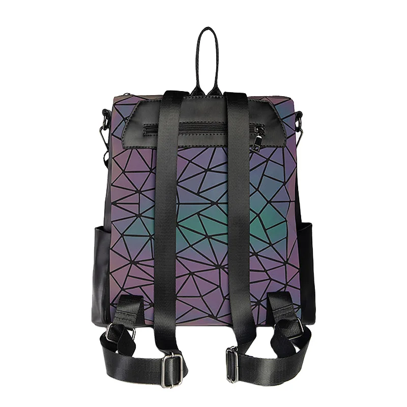 

New Women Luminous School Backpack For Teenage Girls Fold Geometry Schoolbags Backpack Holograph School Bags Bag Pack Mochila