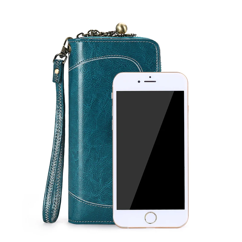 2017 New Vintage Style Women Clutch Large Capacity Wallet Split Leather Female Long Zipper Purse Flower Hard|purse flower|wallet femalezipper purse |