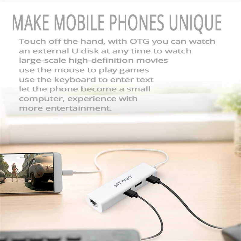 MT-VIKI USB C концентратор к USB2.0 RJ45 Type 3 1 мульти сплиттер адаптер для Lenovo Xiaomi Macbook Pro PC