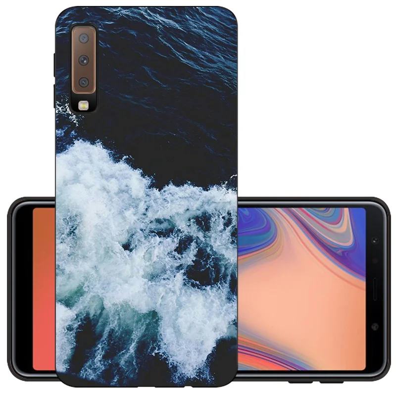 QTX CROWNPRO A7 TPU чехол для samsung Galaxy A 7 A750 мягкий чехол для телефона SM-A750F задняя крышка Черный A7 6," матовый чехол - Цвет: QTX