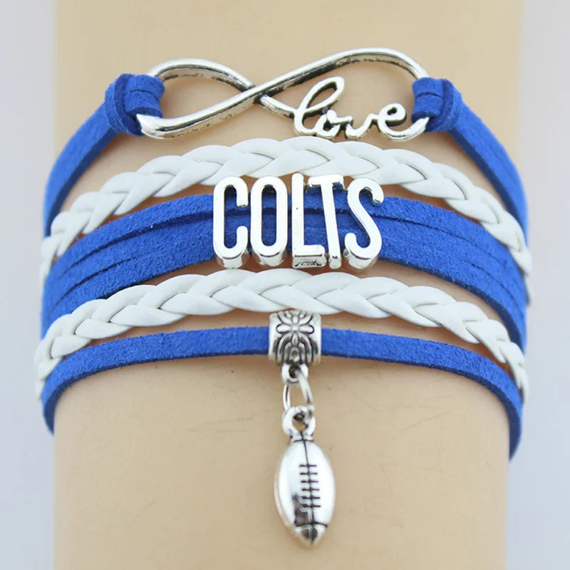 Прямая поставка Бесконечность любовь Colts футболист браслет оптом цена ручной