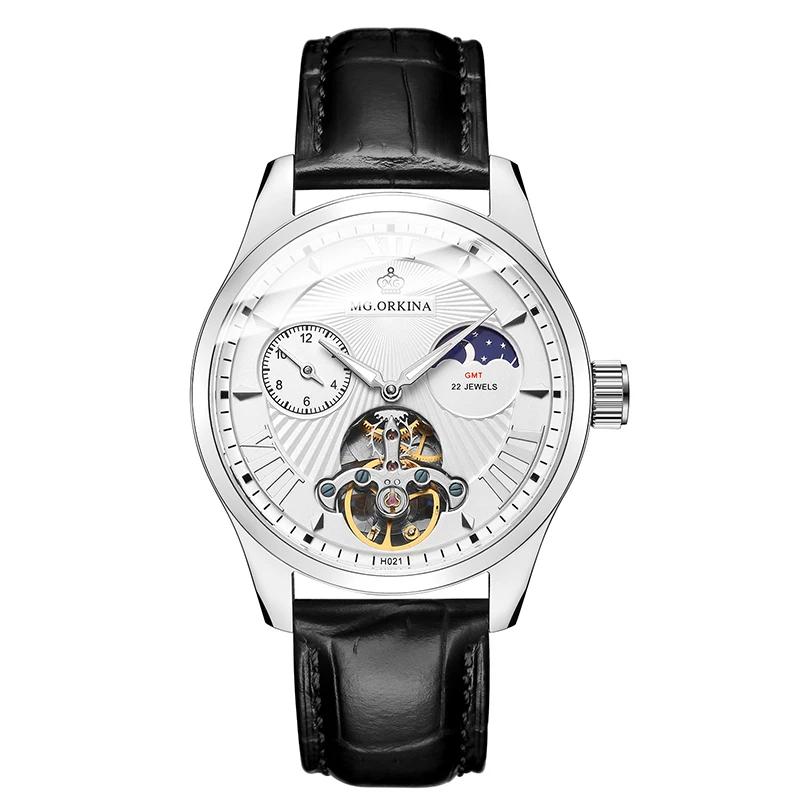 ORKINA качество Tourbillon для мужчин смотреть Автоматическая Чайка дизель часы человек световой водонепроница механические часы стимпанк