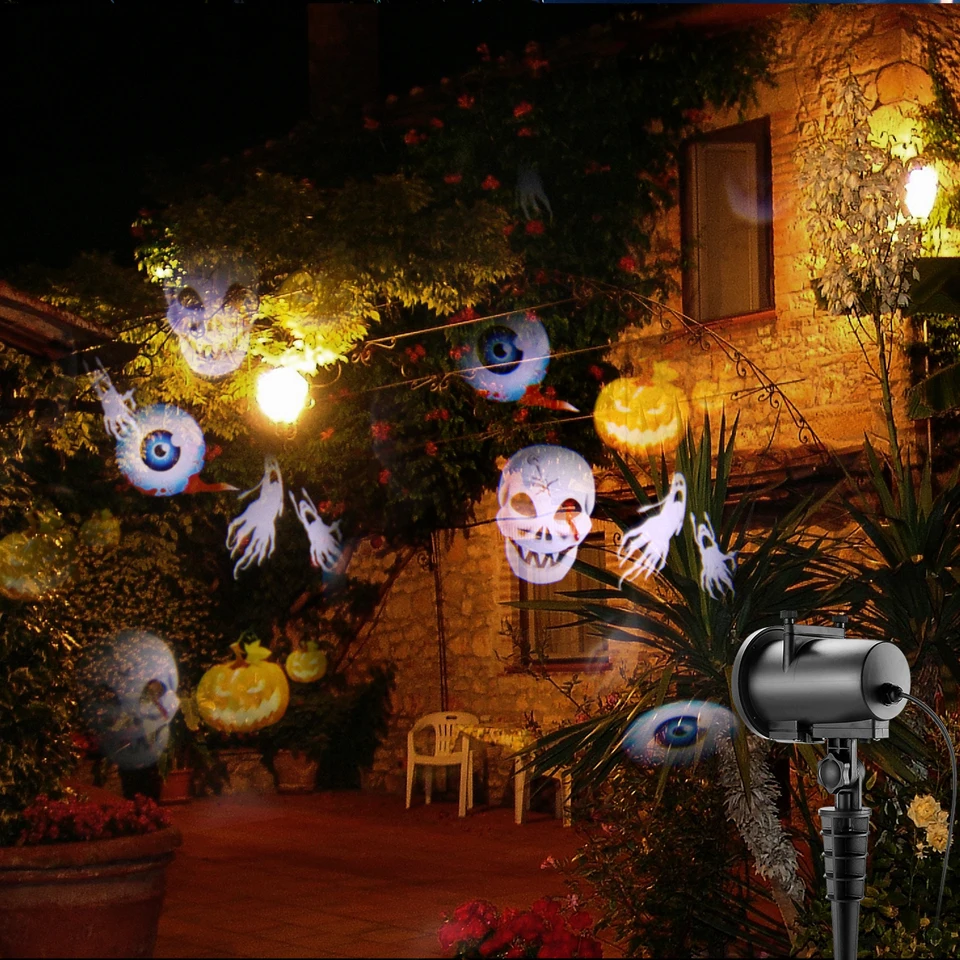 8 Вт светодиодный наружный лазерный проектор сценический свет белый газона с 12 шт