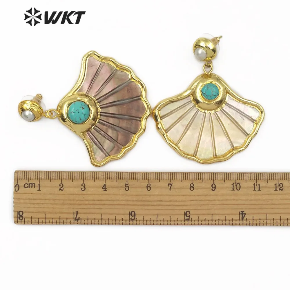 WKT WT-E504 Новый продукт! Серьги-капли с геометрическим элементом и зубчатыми