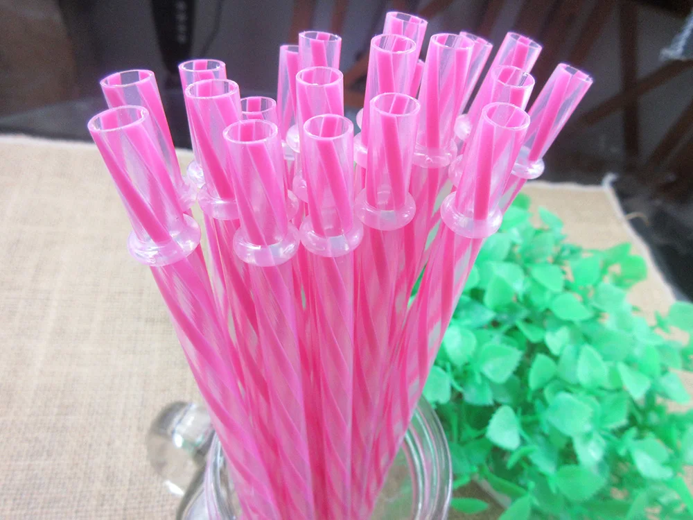 Фото Оптовая продажа ярко-розовые прозрачные полосатые пластиковые разноцветные