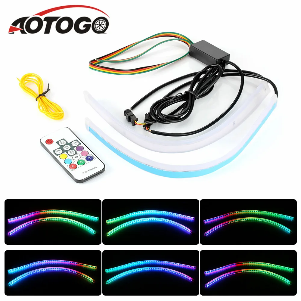 Aotogo RGB тонкий последовательный гибсветодиодный светодиод DRL для передних фар