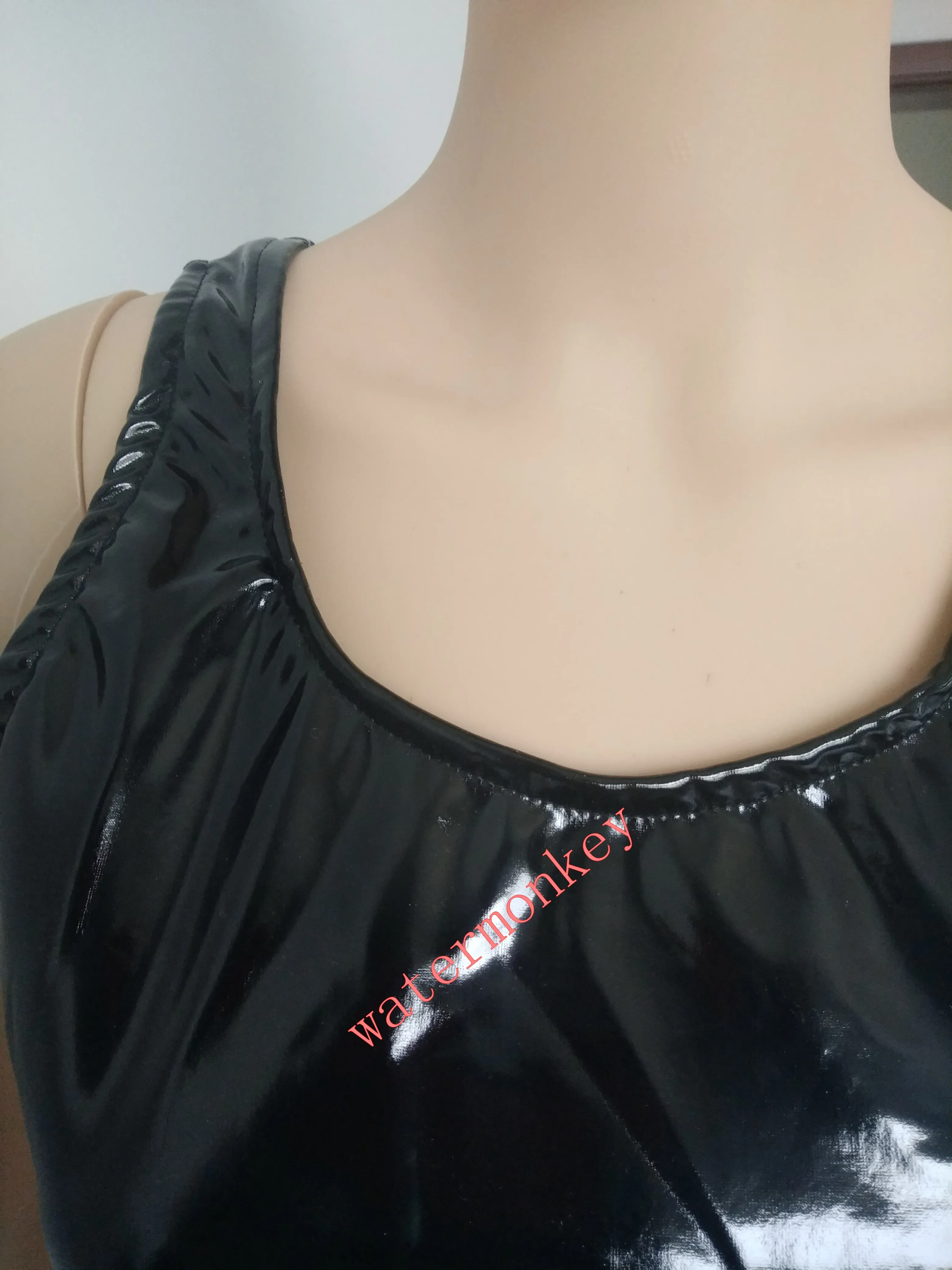 Wetlook, ПВХ, латекс, боди, майка, женский, без рукавов, цельный, боди, Корректирующее белье, ПУ, одежда, Клубная одежда для детей, взрослых