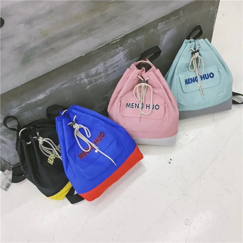 MENGHUO Letter embroidered backpack color collision suitable for couples nylon with high quality Backpack | Багаж и сумки