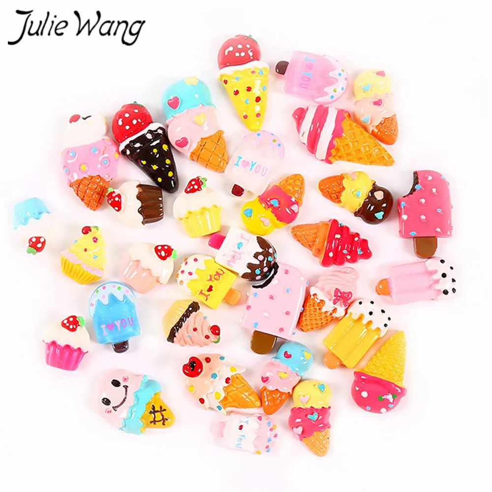 10 искусственных подвесок Julie Wang из смолы с имитацией мороженого подвески плоским