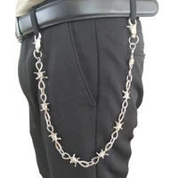 rock punk metal thorns iron pants chain wallet chain necklace bracelet three piece