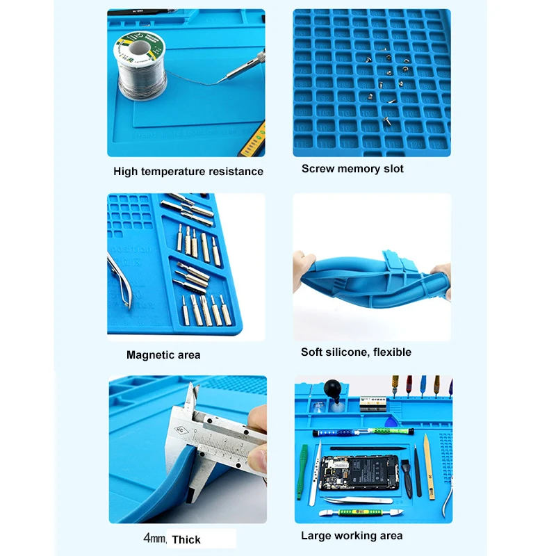 s 160 magnetic heat insulation silicone pad anti static mobile phone maintenance platform bga soldering station for phone repair free global shipping