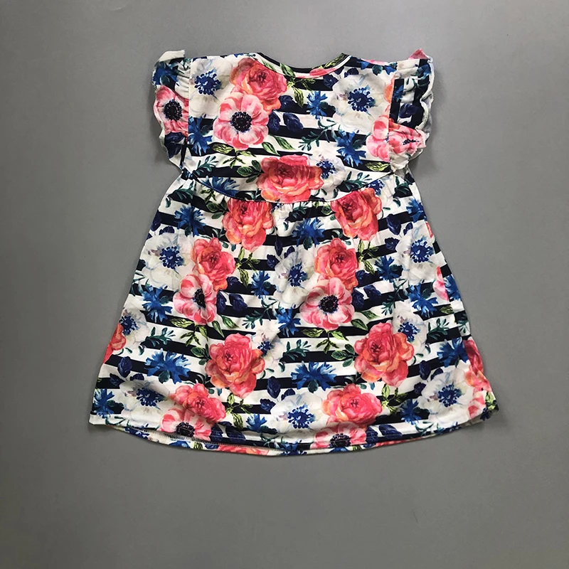 Summer Girl Dress Cute Baby Girls Party Knitted Cotton flower Pattern Boutique Lovely LYQ806-211 | Детская одежда и обувь