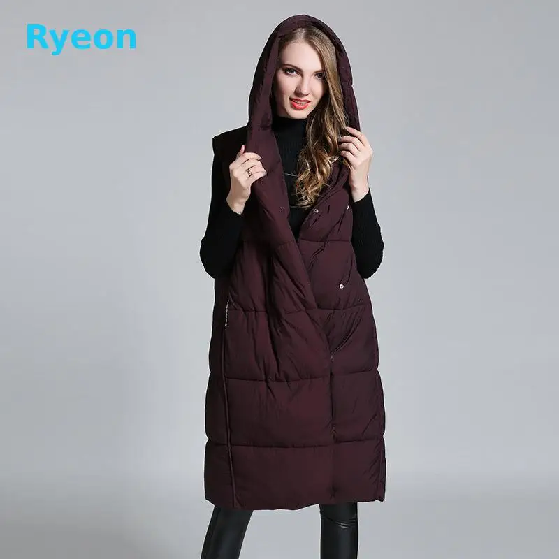 Большая Распродажа Большой Размер Вниз Хлопка ватник Женщин Жилеты Повседневная