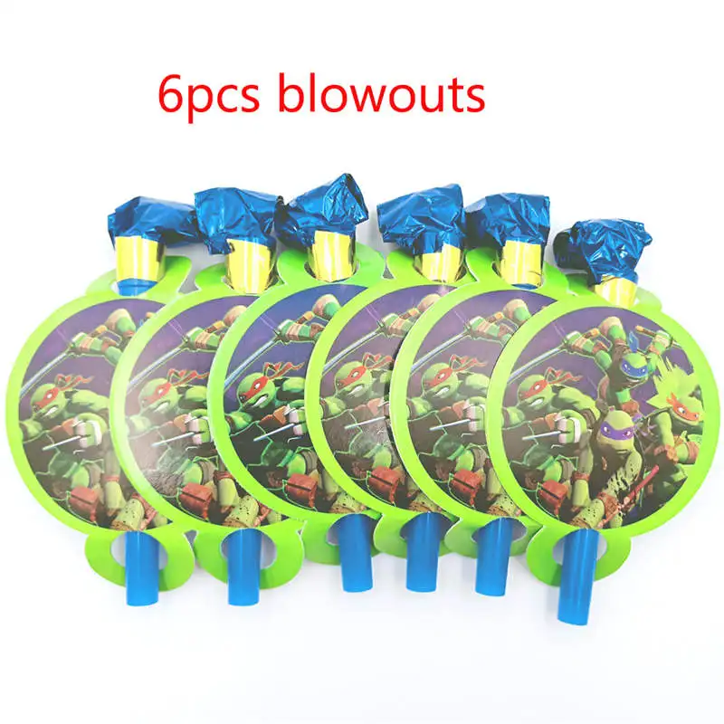 blow 6pcs Подростковые мутанты Черепашки Ниндзя вечерние принадлежности Kis одноразовая посуда скатерть тарелки чашки, ребенок, душ украшения для вечеринок - Цвет: blow 6pcs