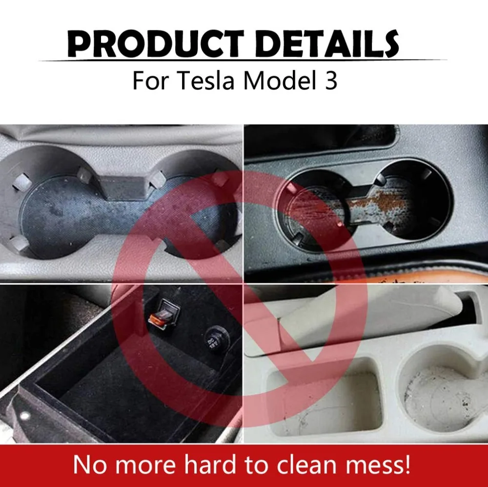 7 шт./компл. центральной консоли коврики подстаканник вкладыш для Tesla модель 3