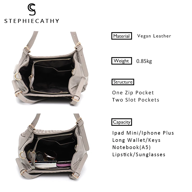 SC женские тканые сумки тоут из искусственной кожи дамская модная повседневная