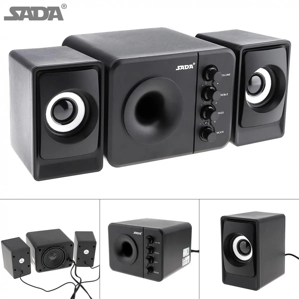 Сада D 205 Портативный поддержка Bluetooth 3W USB2.0 сабвуфер Комбинации колонки с 3 5 мм