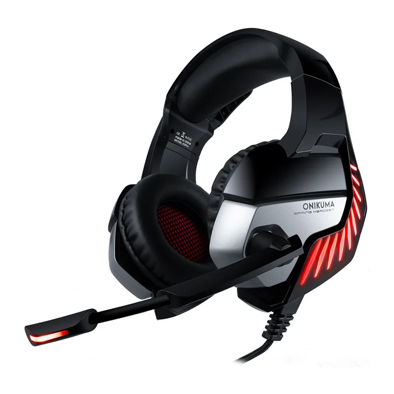 Black Red LEORY K5 Pro Gaming noise-concellng Наушники Hi-Fi Сабвуфер гарнитура 7,1 Virtual стерео наушники с микрофоном для PS4 PC One - Цвет: Black Red