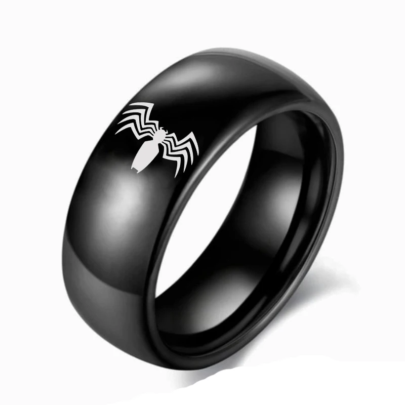 Venom BLACK Модное кольцо Мстителей Marvel, аниме, герой Америка, капитан Человек-паук, Доктор Кто, Дэдпул, Железный человек, Старк, капитан чудо-яд, кольцо - Цвет основного камня: Venom BLACK