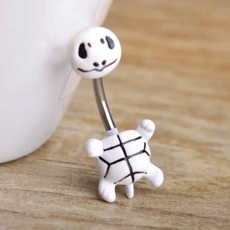 Funmor кольцо из нержавеющей стали с черепахой и пуговицами для живота пирсинг