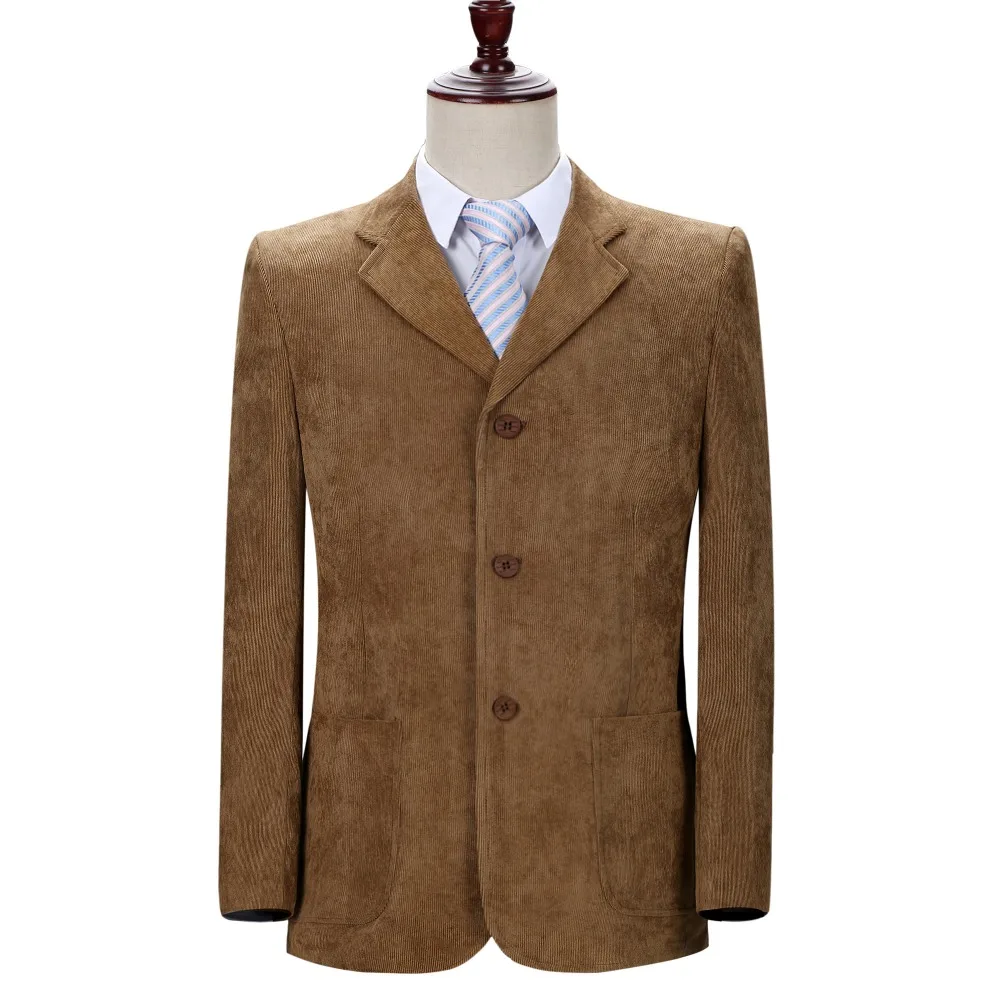 

Мужской вельветовый пиджак WAEOLSA, однотонный Повседневный пиджак с Флокированным рукавом, патч на костюм