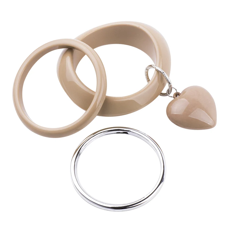 2017 Новая Мода Смола Браслет с Шармом Сердца 3 шт. Набор Браслеты Pulseiras Ювелирные