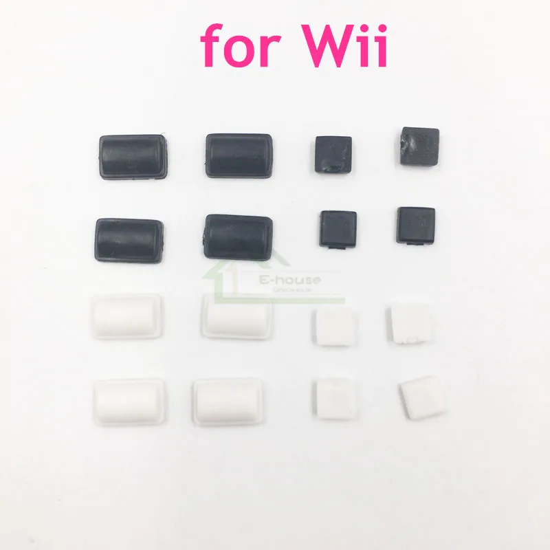 Высококачественные черные/белые резиновые накладки 8 в 1 для консоли WII|Запасные