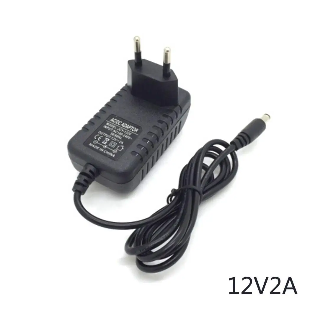 12V2A DC блок питания адаптер 24 Вт штепсельная вилка ЕС США для светодиодного