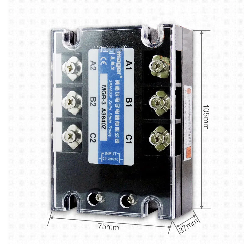 Бесплатная доставка 1 шт. высококачественное реле 40 А Mager SSR MGR-3 3840Z трехфазное