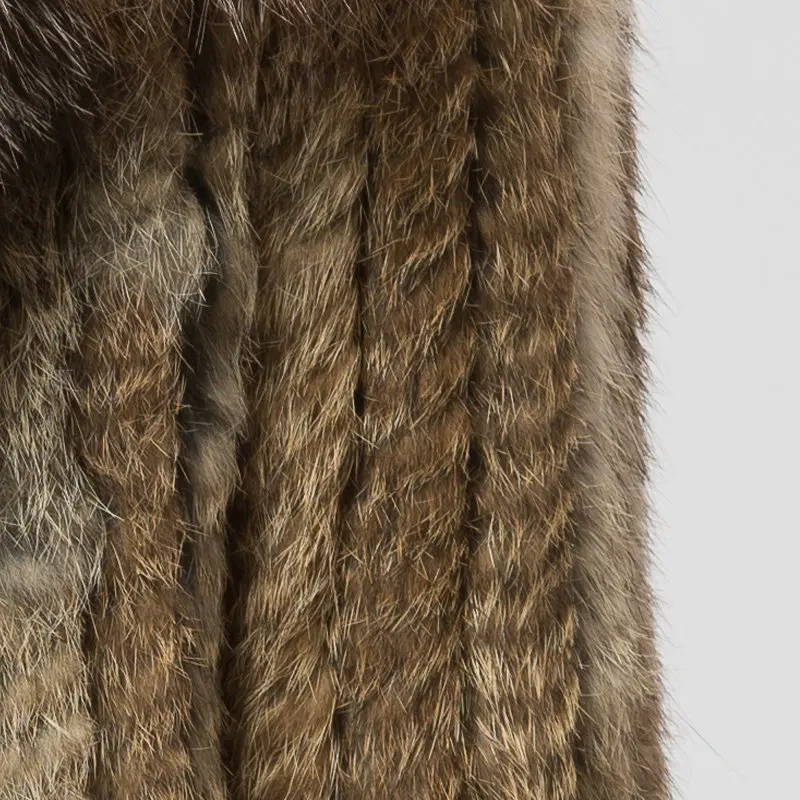 natural brown CK709 Новые Вязаные шали/пончо из натурального кроличьего меха с воротником из натурального Лисьего меха женские модные однотонные шарфы и палантины - Цвет: natural brown