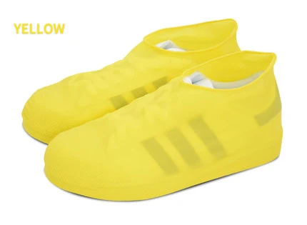 Yellow low 1 пара водонепроницаемых резиновых чехлов для обуви, утолщенные дождевые многоразовые эластичные Нескользящие Защитные чехлы для велосипедных сапог, легко носить с собой - Цвет: Yellow low