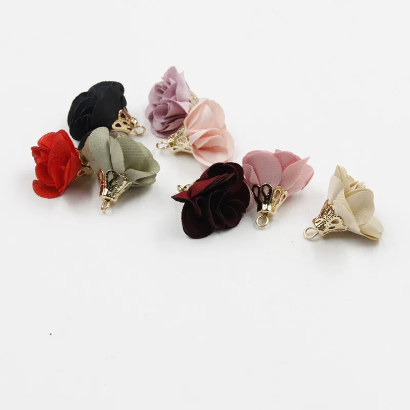 12 шт. смешивания Цвет 24 мм с цветами и бахромой для серьги брелок телефона Бретели