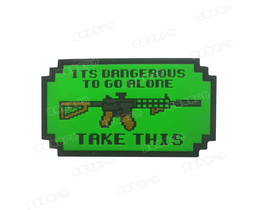3d опасный Go Alone Take пистолет винтовка Боевая тактическая нашивка, значок, аппликация ПВХ Военная нашивка