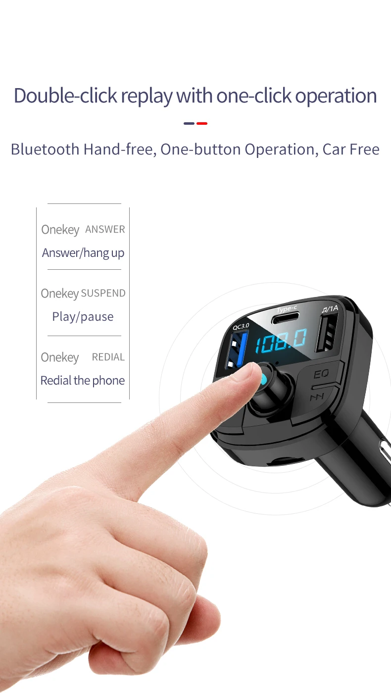 Автомобильный fm-передатчик Bluetooth беспроводной аудио автомобильный комплект Bluetooth Handsfree и двойной USB Автомобильное зарядное устройство Поддержка TF карты и U диск