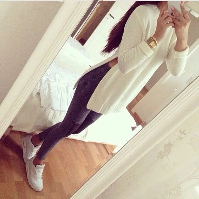 2016 autumn new women sweaters fashion sexy solid knitted sweater long sleeve casual Split slim European pullover LB2378 | Женская