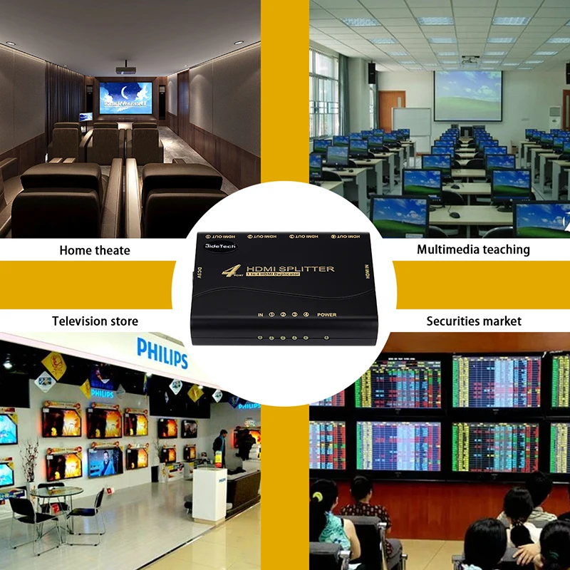 4 Порты и разъёмы 1080 P HDMI сплиттер случае 1 в из ПК Monitor Audio на несколько дисплеев
