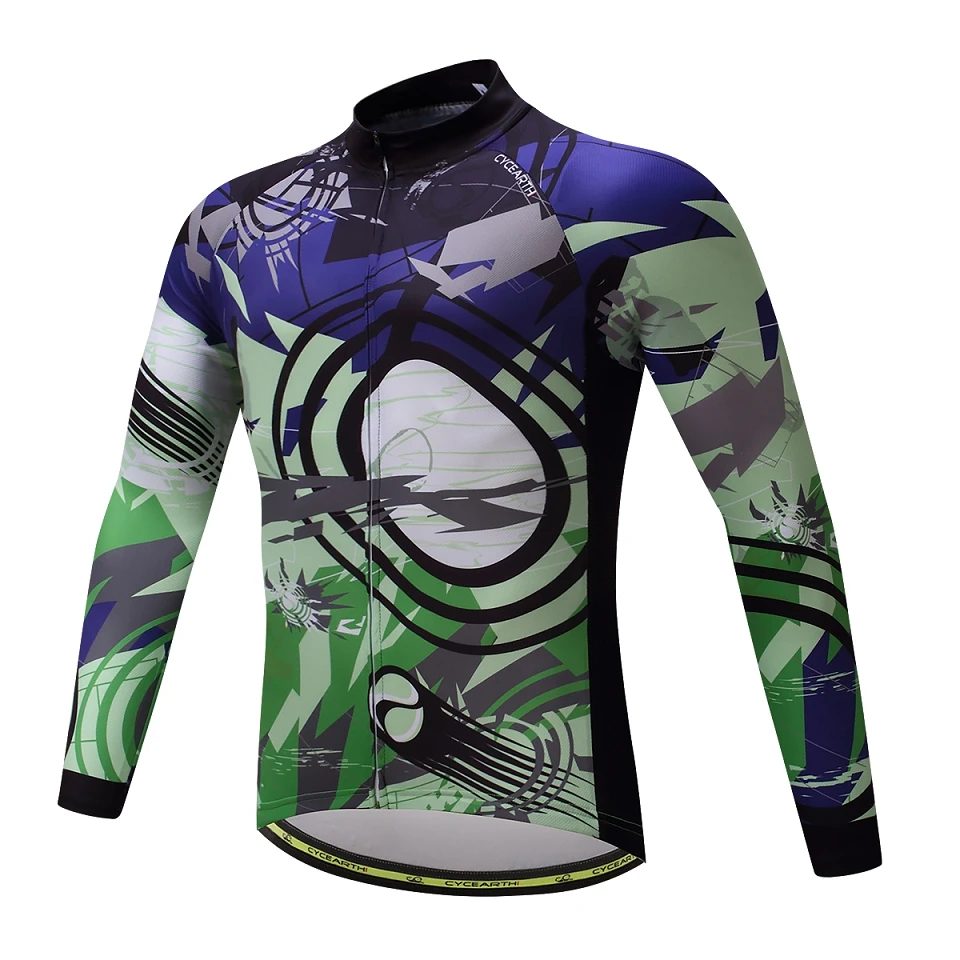 long jersey CYCEARTH, велосипедная майка с длинным рукавом, одежда для велоспорта, одежда для езды на велосипеде, рубашка, Майо, Ropa De Ciclismo, дышащая, CELJ004 - Цвет: long jersey