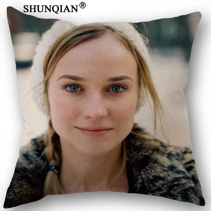 

Custom Diane.Kruger Pillowcase Cotton Linen Square Zippered Pillow Cover For Office,Family Customize Your Picture 45x45cm