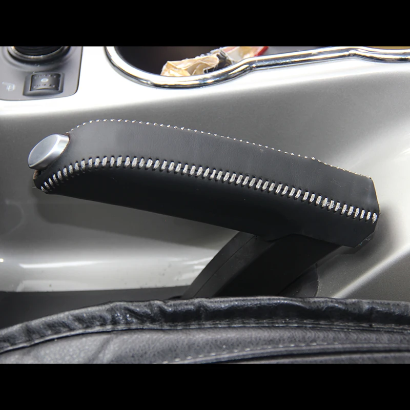 

Genuine Leather Handbrake Grips For Ford Focus 2012 year Natural leather cover on the handbrake car accessories interior
