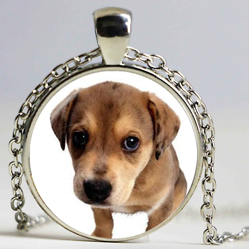 Ожерелье Мопс украшения для собак стеклянный кулон в виде купола чокер с милым