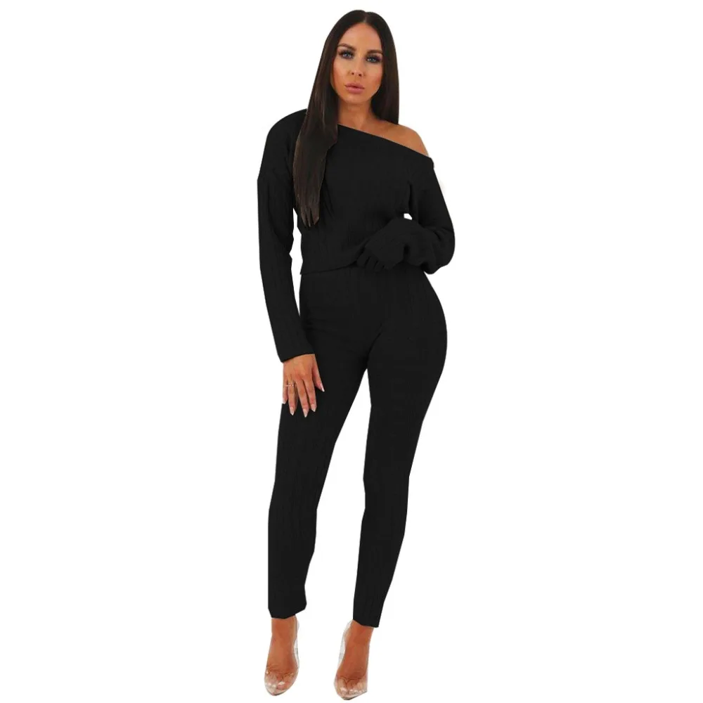 2019 весенний женский трикотажный костюм спортивный пуловер с круглым вырезом