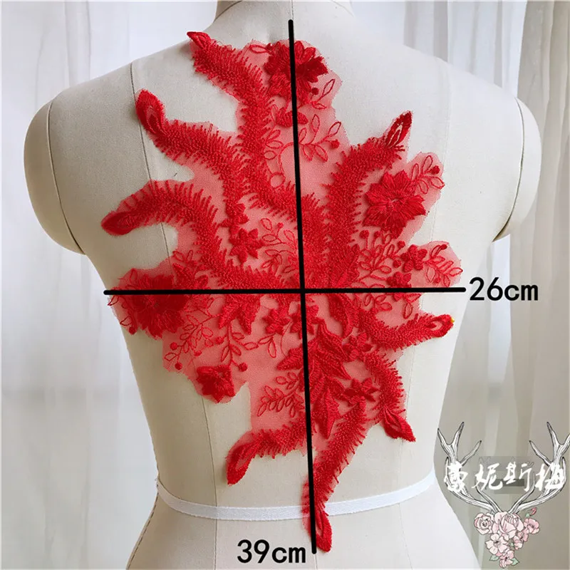 1 пара кружевное свадебное платье с вышивкой Феникс хвост|Заплатки| |