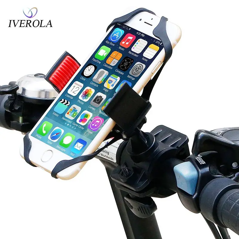 

Univerola Bike Phone Holder Universal Mobile Phone Mount Bicycle Rack Handlebar Motorcycle Holders Cradle with Security Bands