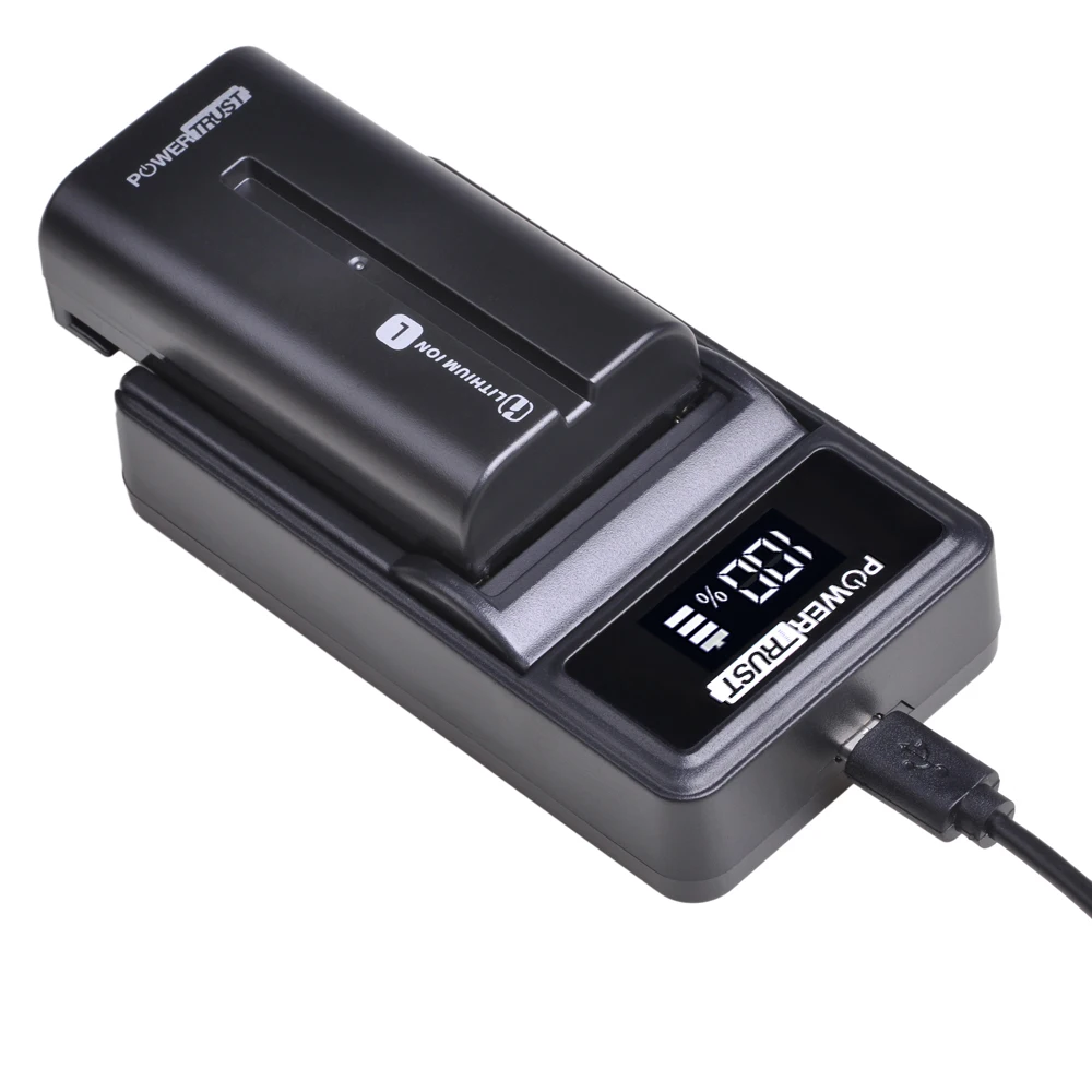 PowerTrust 2600 мА/ч NP F550 F330 F530 F570 Батарея + usb портами и светодиодным индикатором