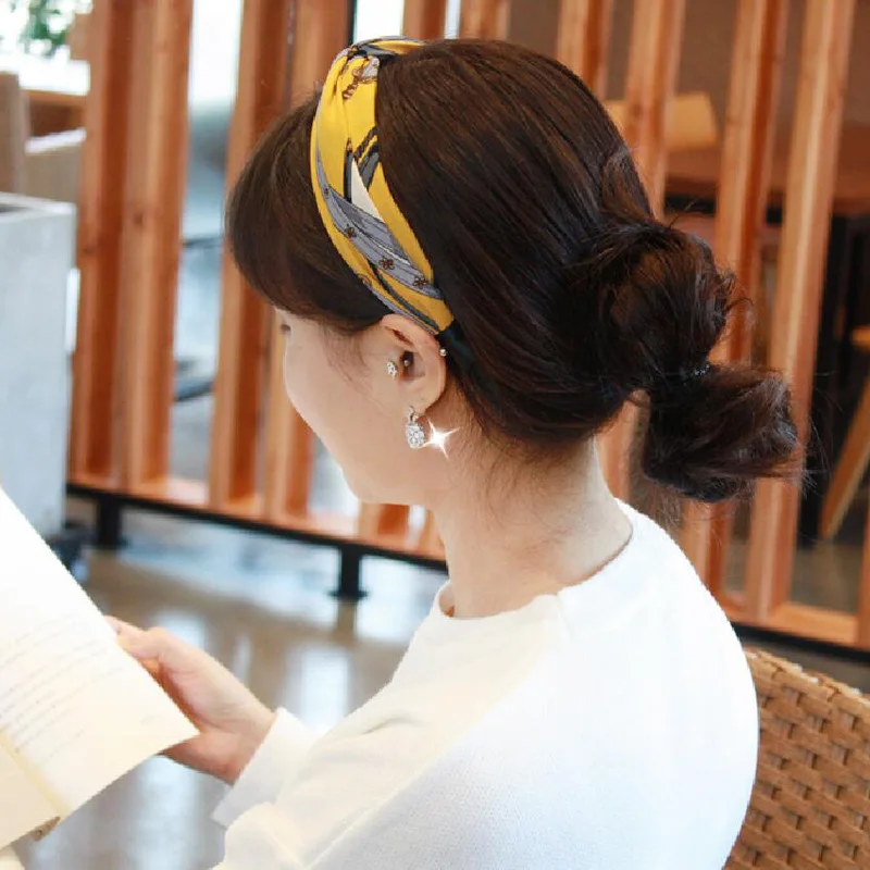 2019 Cute Knot Plastic Hairbands Headbands for Women Girls Fabric Floral Print Hairband Wide Hair Band Accessories | Украшения и