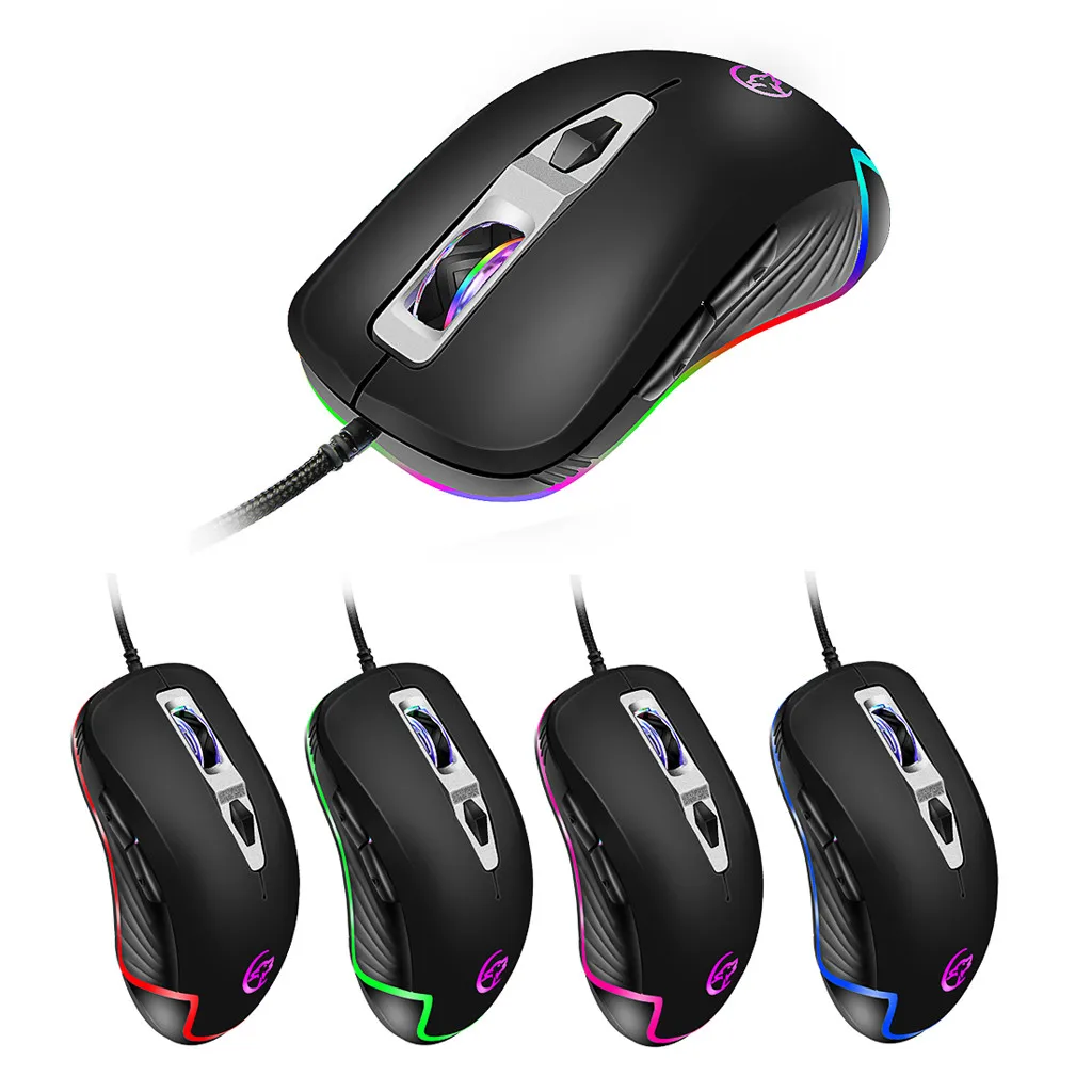 OMESHIN G827 USB игровая мышь кабель RGB 6 подсветка макро компьютер проводная игры