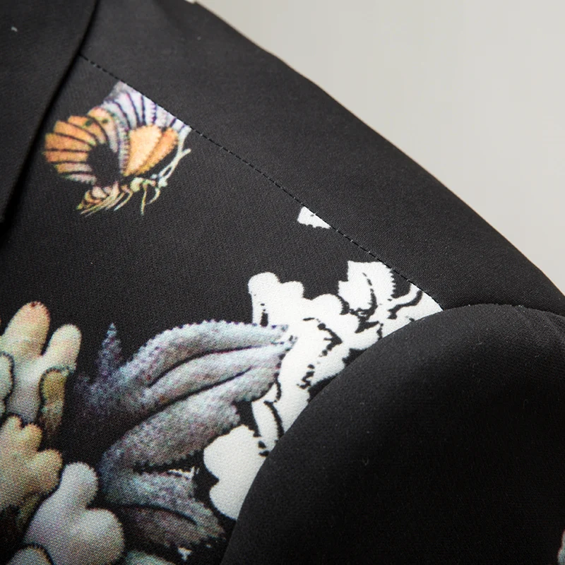 

2018 spring new floral print men's wedding groom suits good quality 3 pieces mens slim suits fit